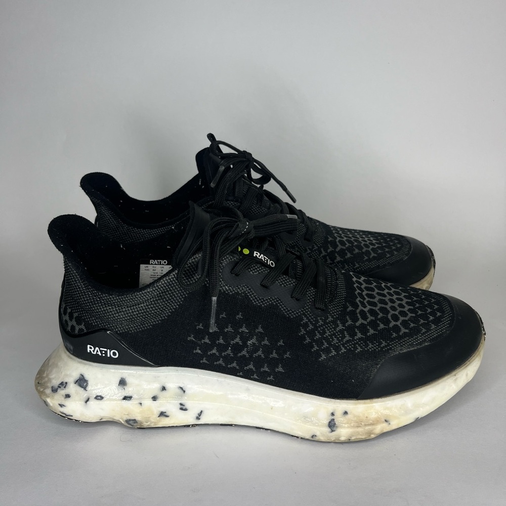 Ratio Running Shoes Sneakers Women Size 42 US 10 Wide Black Textile Upper
